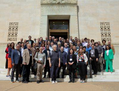 Creativity, Empathy, and AI summit participants in front of the National Academy of Sciences. Photo by Rodney Kimbangu for Virginia Tech
